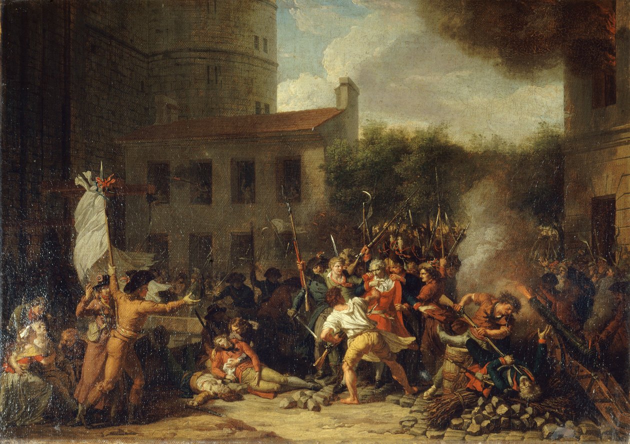 A Tomada da Bastilha em 14 de julho de 1789, c. 1793. de Charles Thevenin
