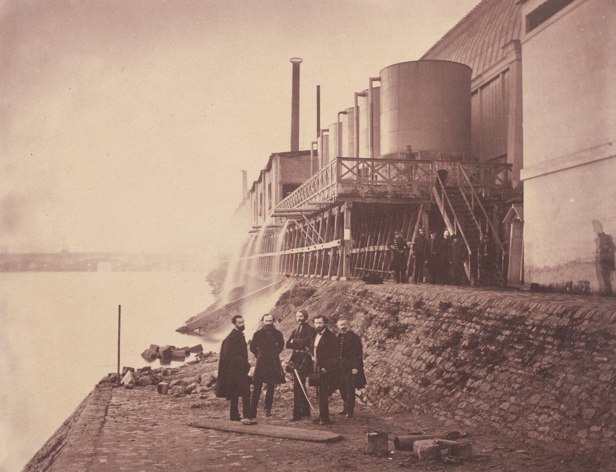 Tanques de água fora do anexo, Paris Exposition Universelle, 1855. de Charles Thurston Thompson