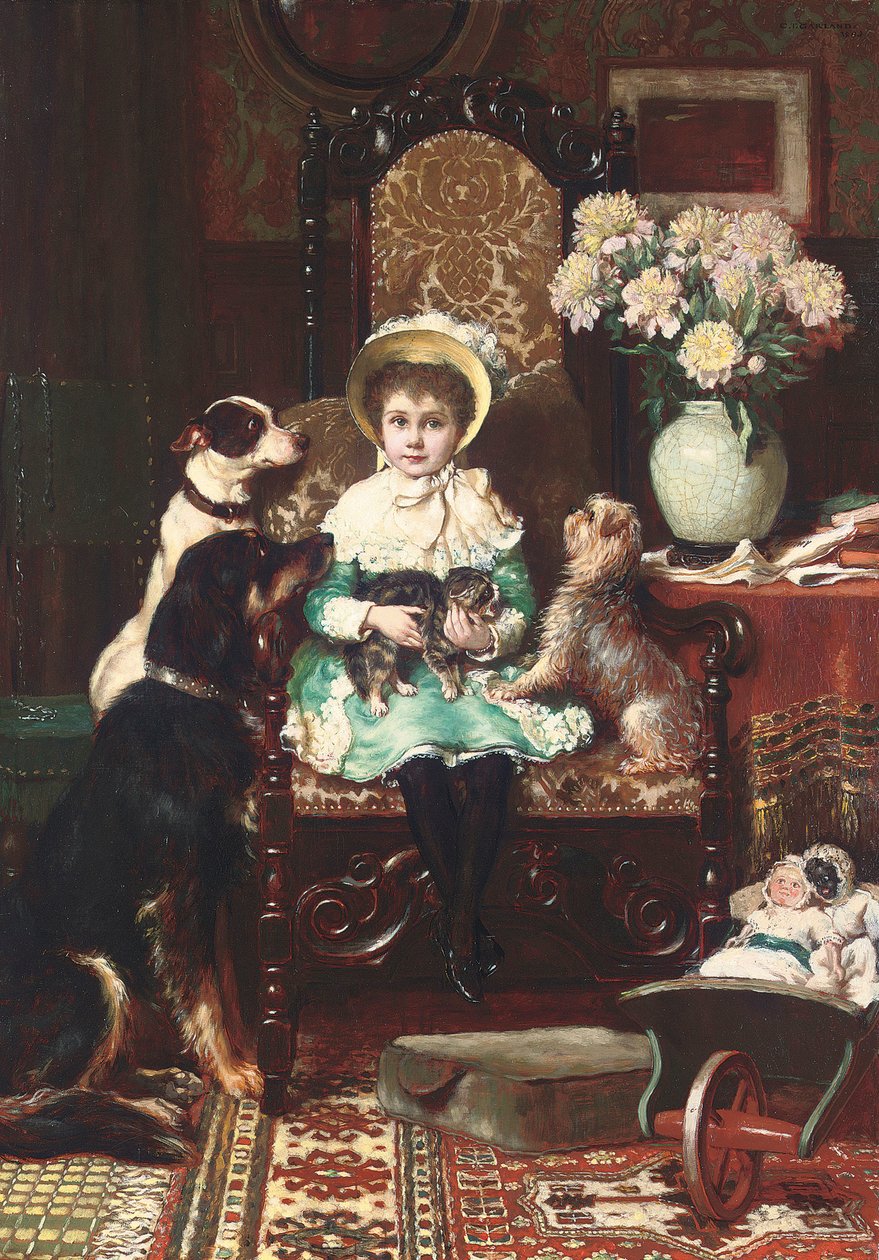 Doddy e seus animais de estimação, 1883 de Charles Trevor Garland