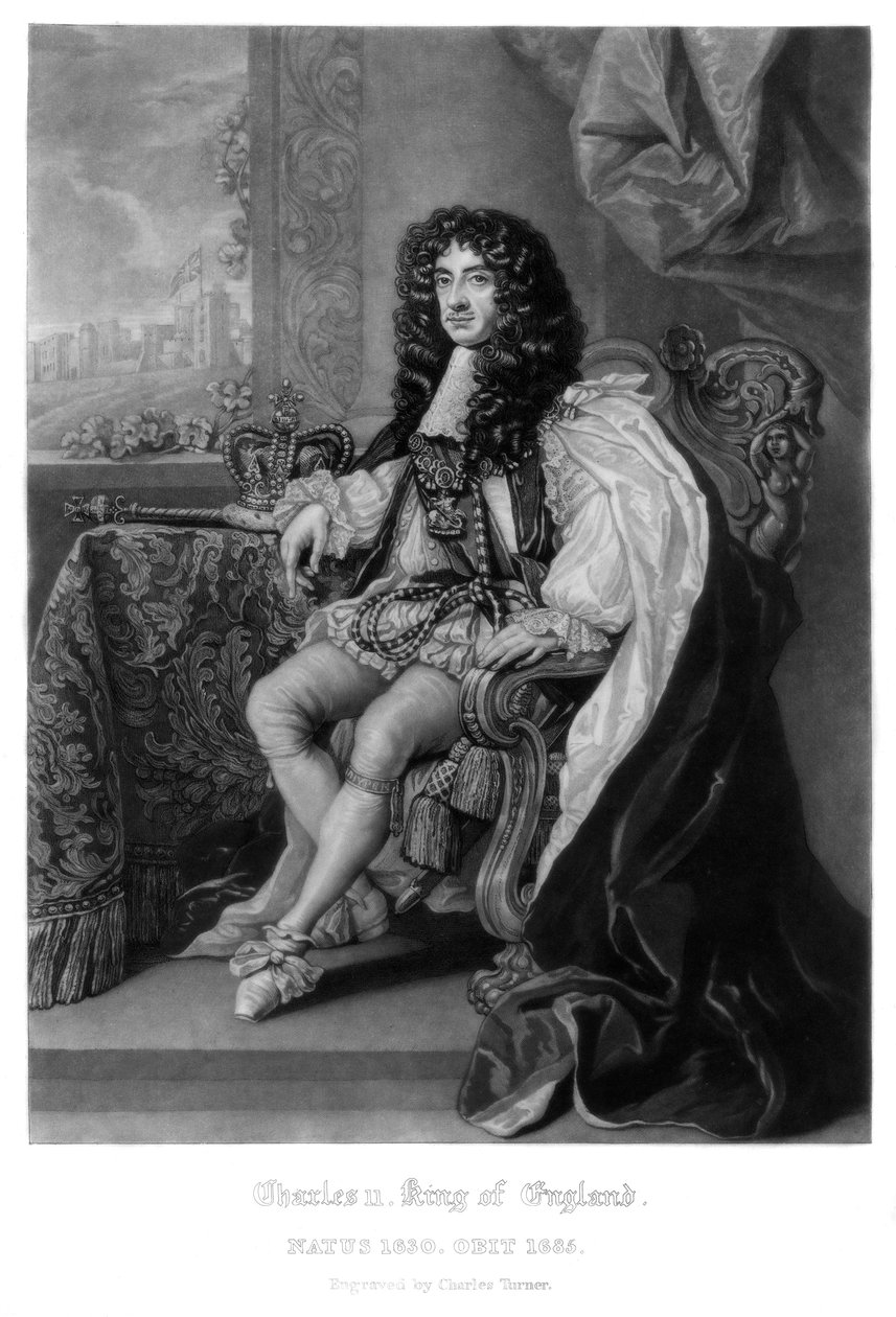 Carlos II, rei da Inglaterra, 1816. de Charles Turner