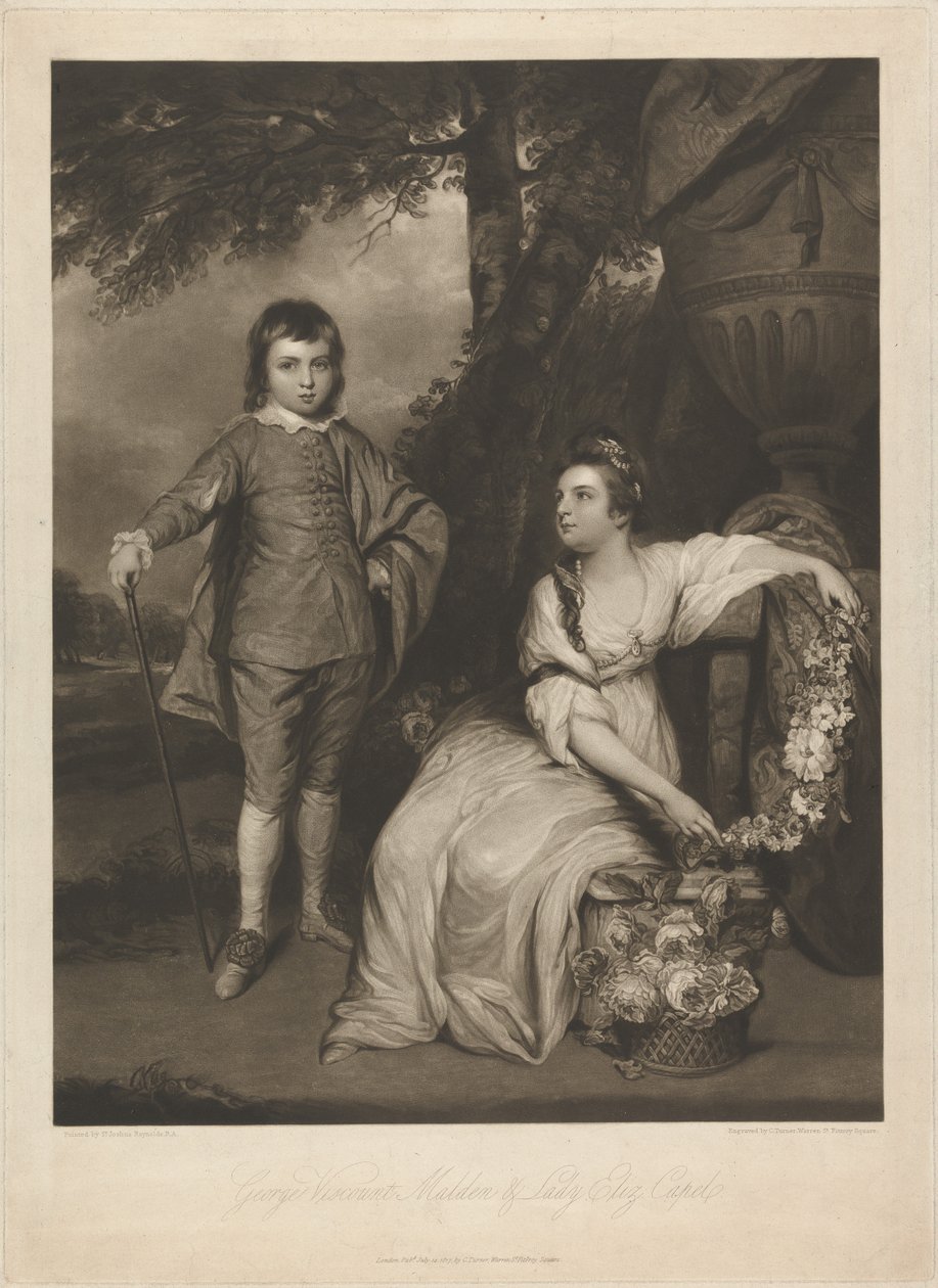 George, visconde de Malden, e Lady Elizabeth Capel de Charles Turner