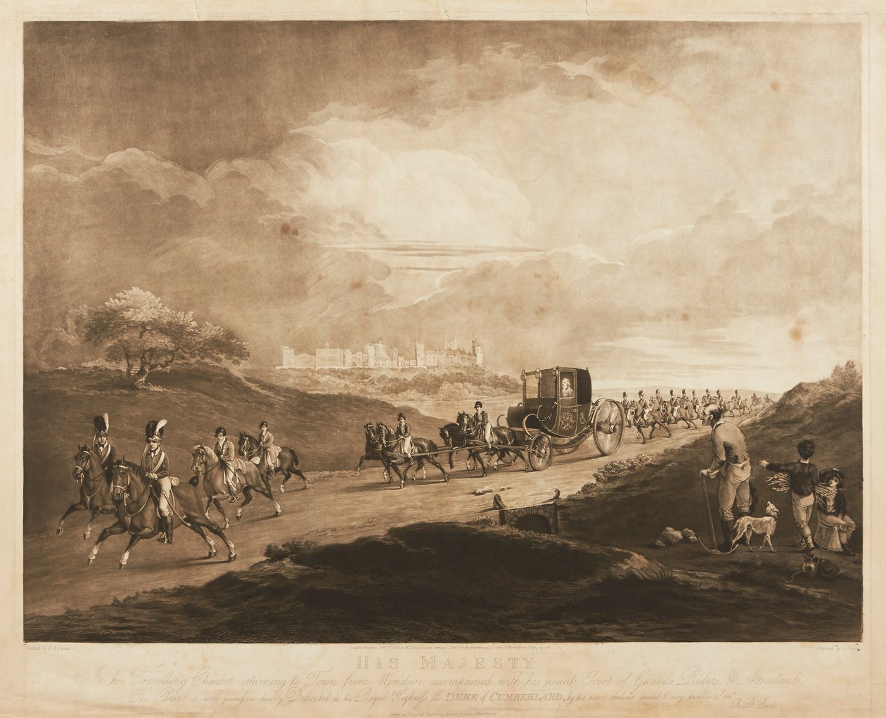 Rei George III em sua carruagem de Charles Turner