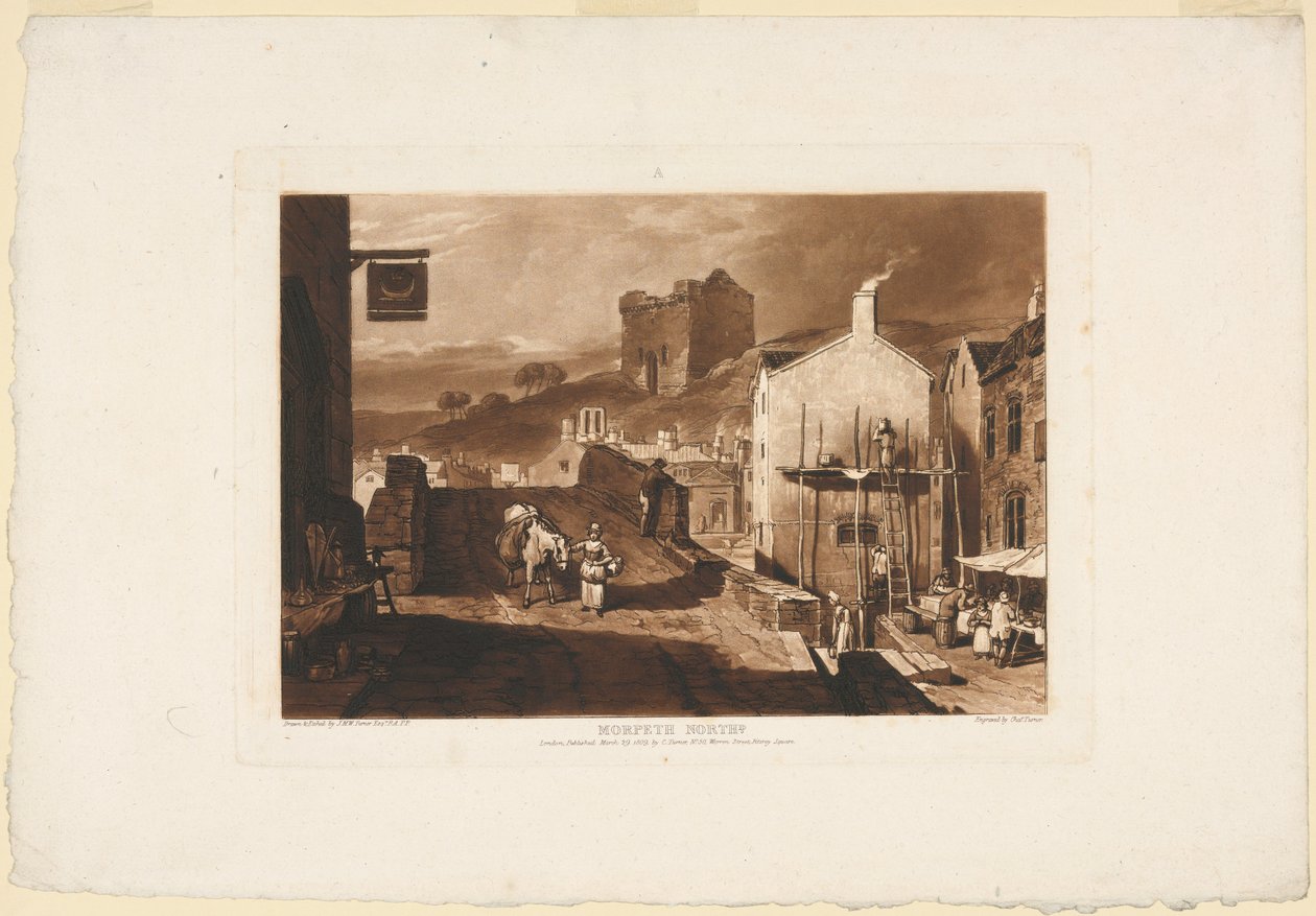 Morpeth, Northumberland, do Liber Studiorum, 1809 de Charles Turner