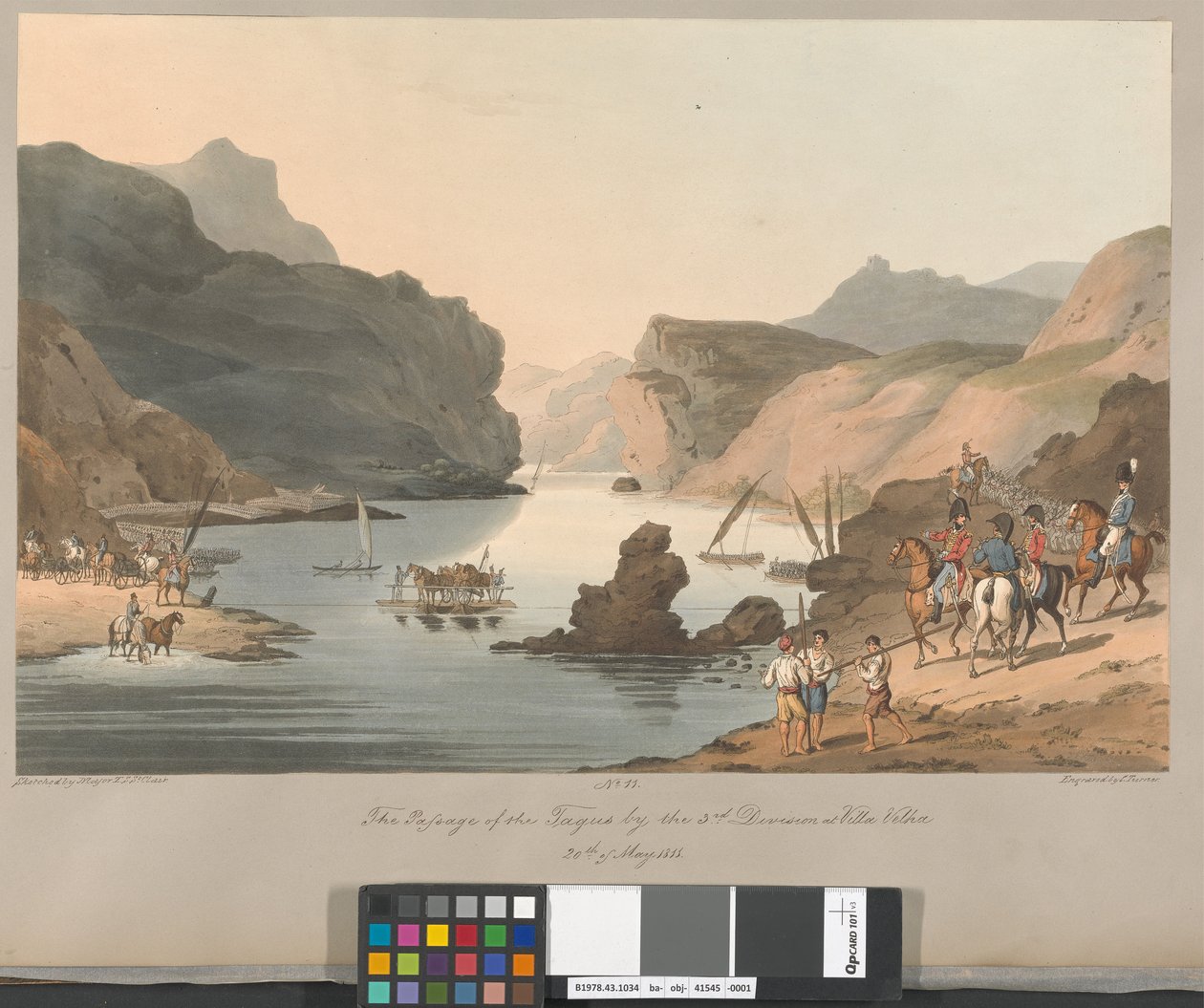 N.º 11: A travessia do Tejo pela 3.ª Divisão em Vila Velha, 20 de maio de 1811 de Charles Turner