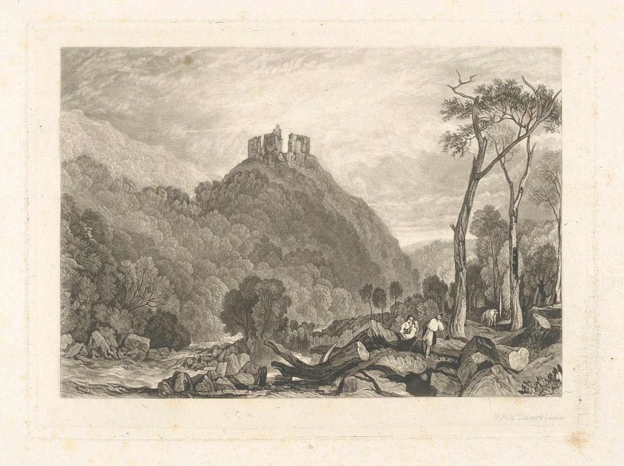 Castelo de Okehampton, no Okement do Rio de Charles Turner