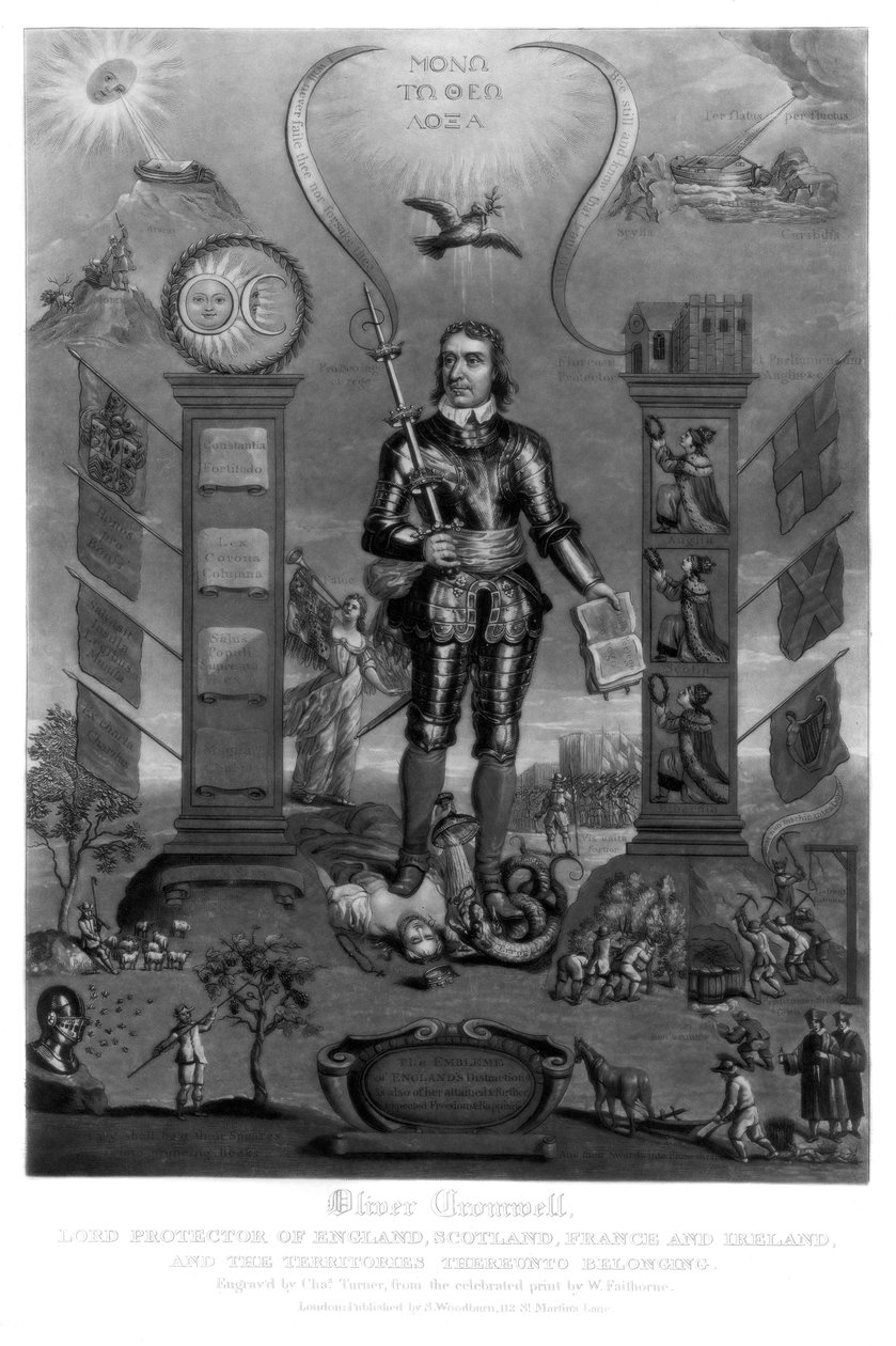 Oliver Cromwell, soldado inglês e estadista, 1816. de Charles Turner
