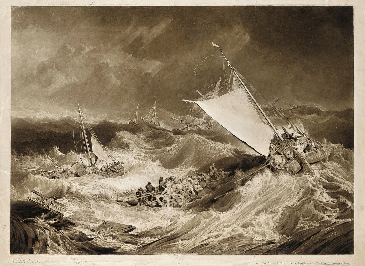 O naufrágio do navio, 1807 de Charles Turner