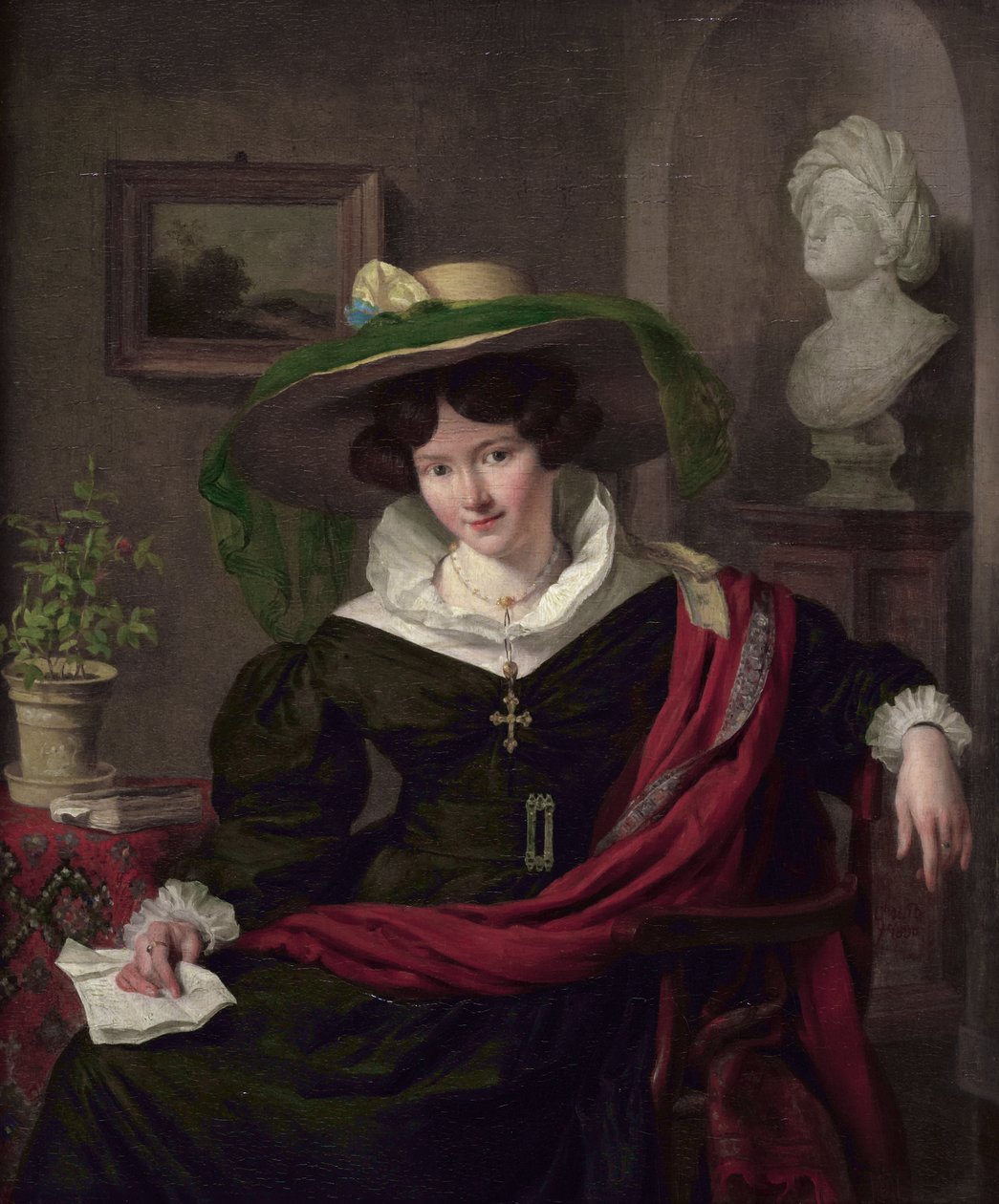 Retrato de Carolina Frederica Kerst, esposa de Louis Royer de Charles van Beveren