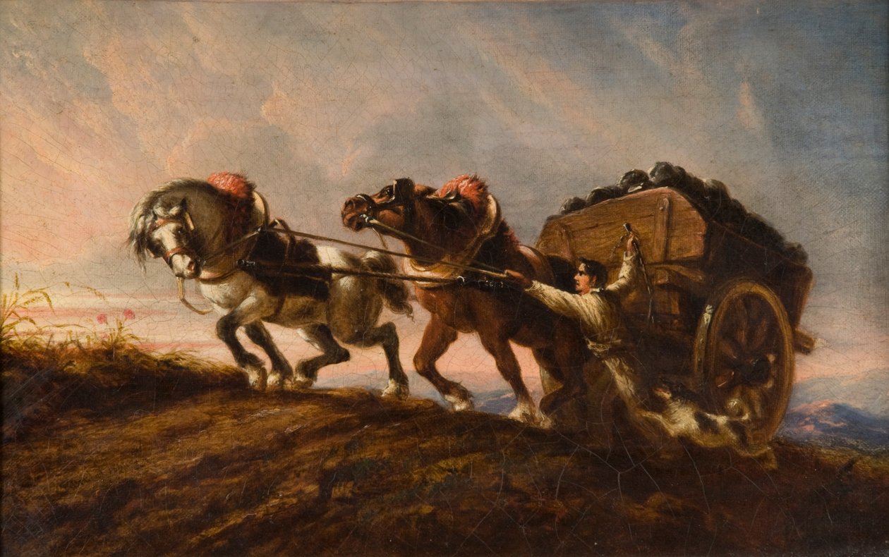Cavalos Esticando a Carga, 1864 de Charles Verlat