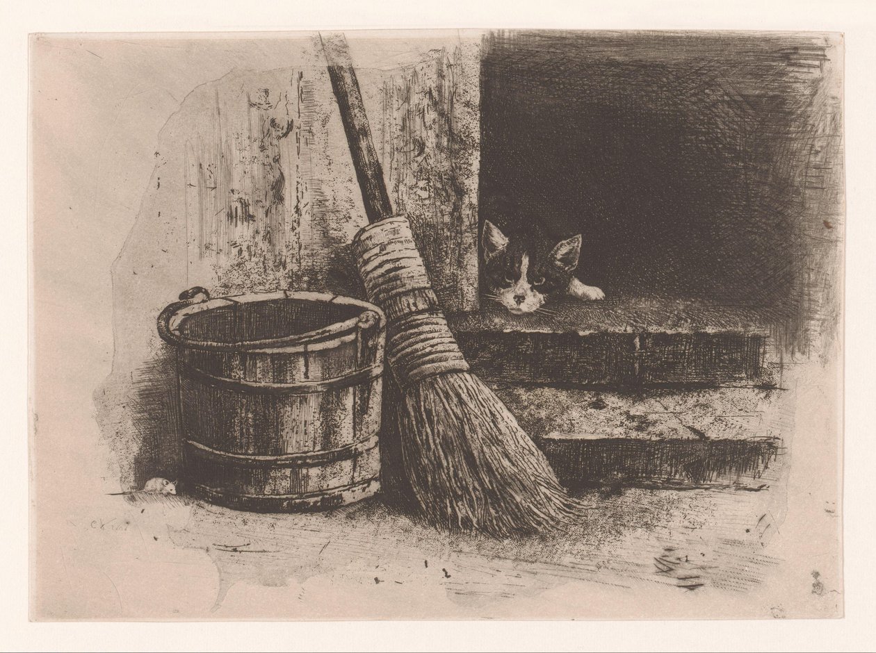 Gato e rato de Charles Verlat