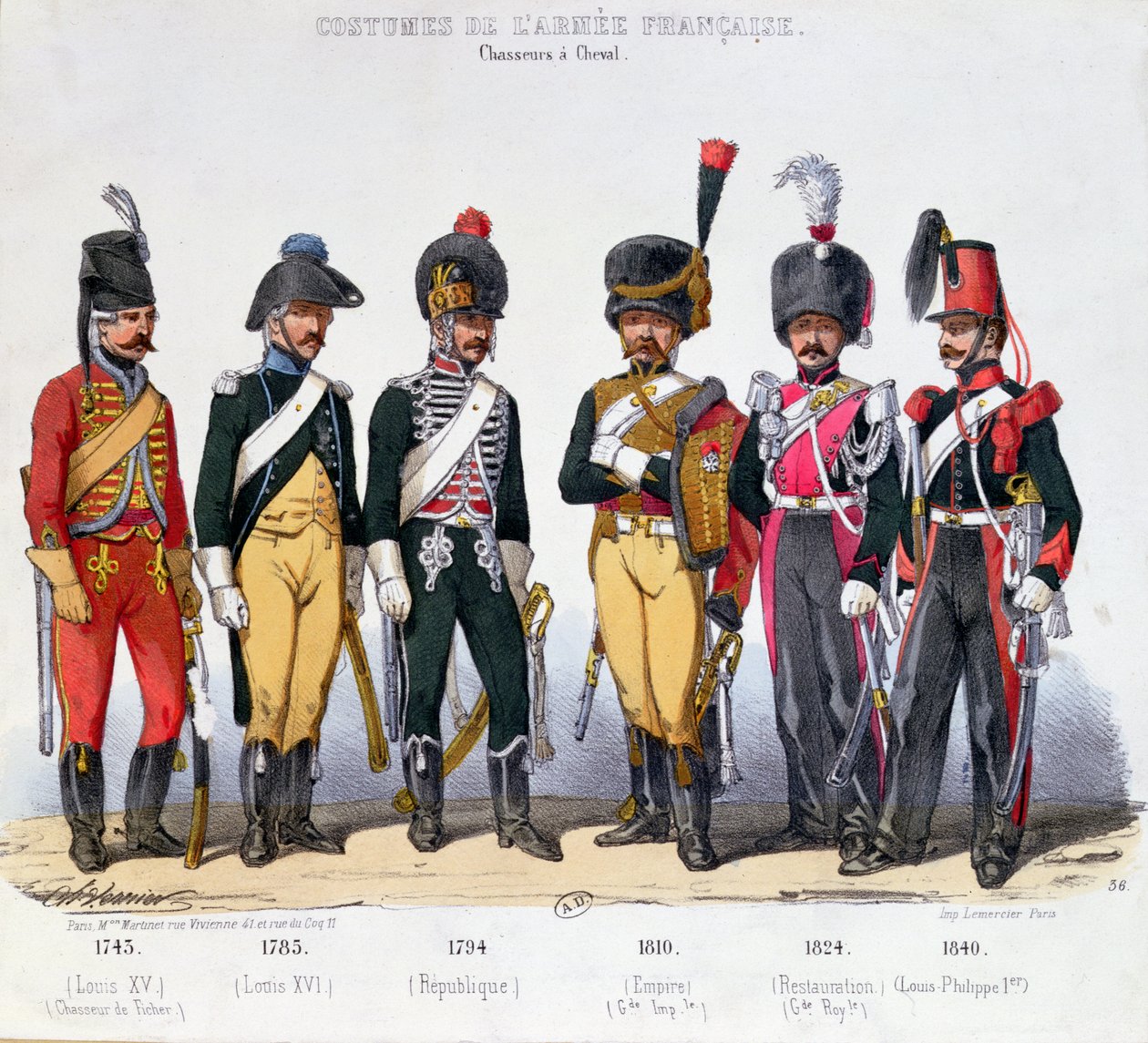 Trajes de Cavaleiros Franceses de 1743 a 1840 de Charles Vernier