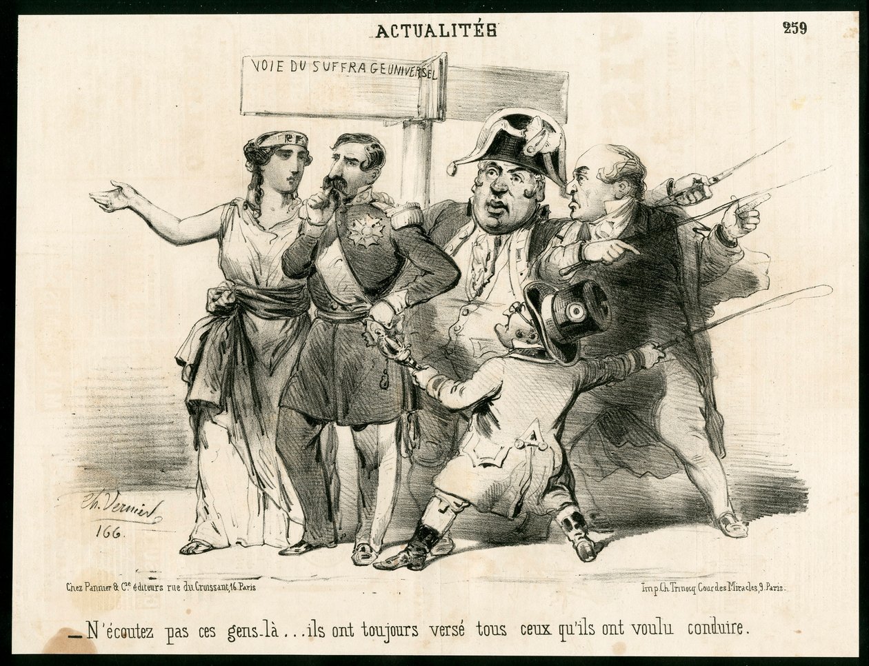 Le Charivari, Satirical in B & W de Charles Vernier
