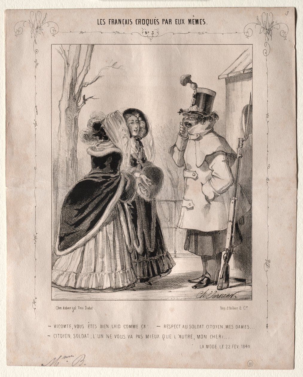 Os franceses se desenham: Visconde, você é feio assim! ..., 1840. de Charles Vernier