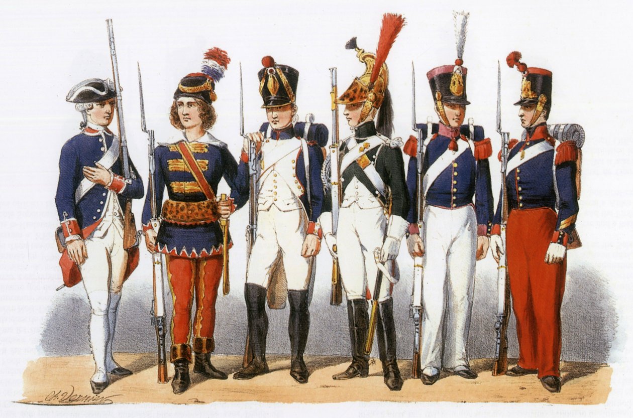 Uniformes do exército francês: Escolas militares: Século XVIII-XIX de Charles Vernier