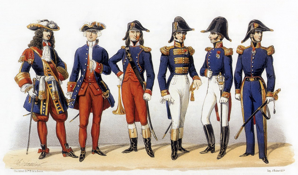 Uniformes do exército francês: Oficiais da Marinha de Charles Vernier