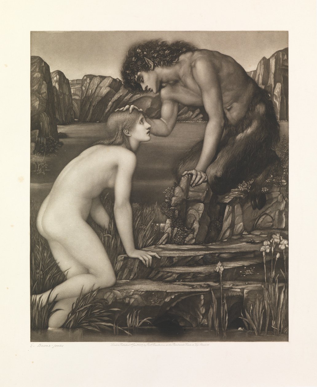 Pan and Psyche (mezzotint impresso em papel) de Charles W. Campbell