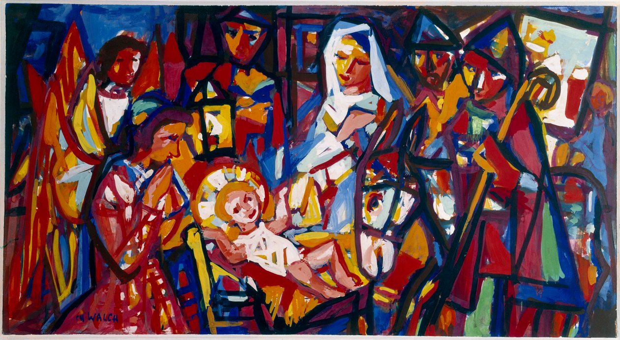 Natividade, século XX (óleo sobre tela) de Charles Walch