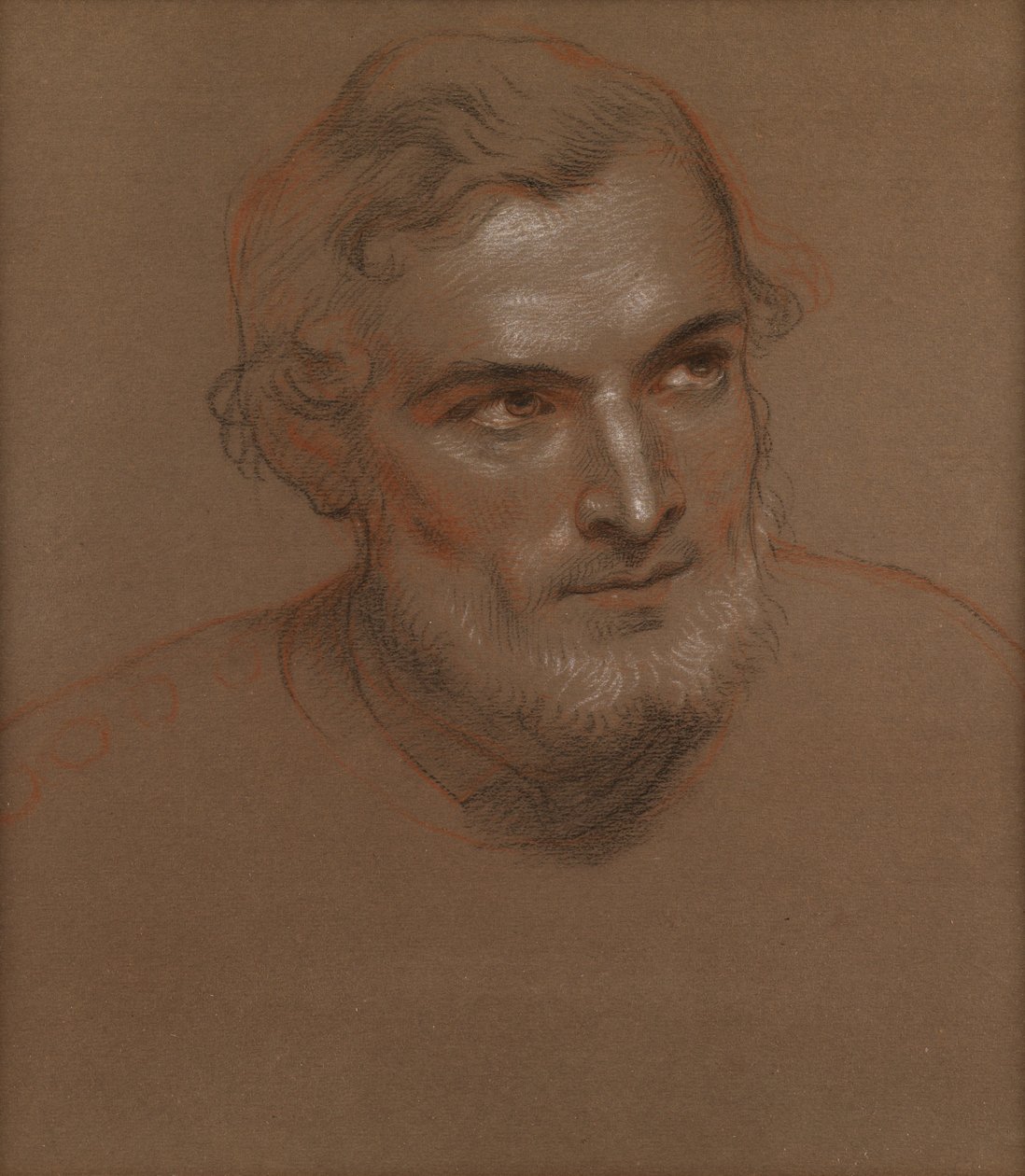 Chefe de um homem (gizes) de Charles West Cope