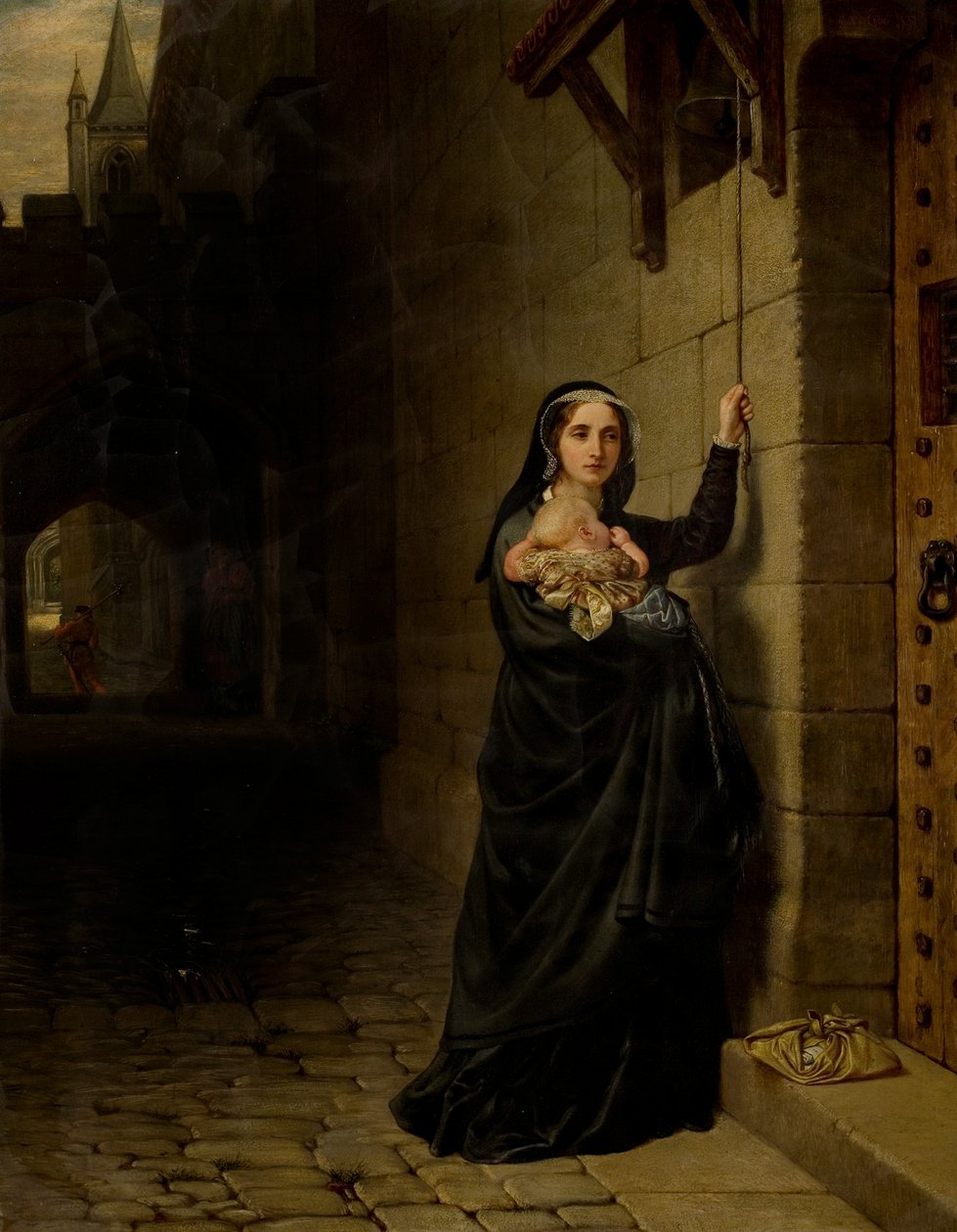O martírio de Laurence Saunders em Coventry, painel esquerdo do tríptico de Charles West Cope