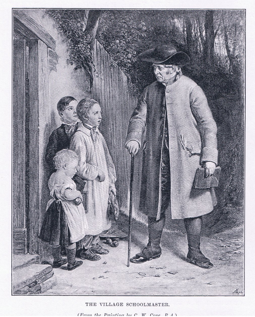 O mestre da escola da aldeia, de The Magazine of Art 1893, Cassell and Company de Charles West Cope