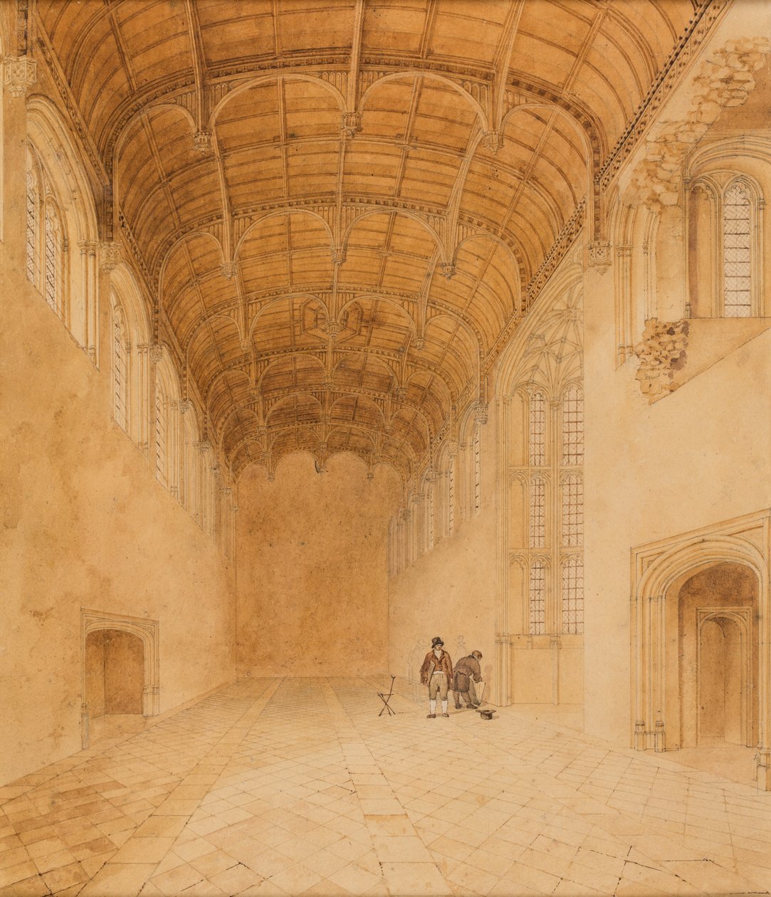 Crosby Hall (No.2), c.1818 (aguarela sobre papel) de Charles Wild