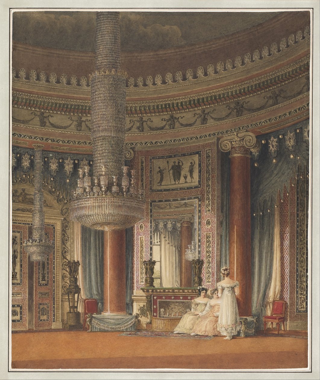 A Sala de Jantar Circular na Carlton House, Londres de Charles Wild