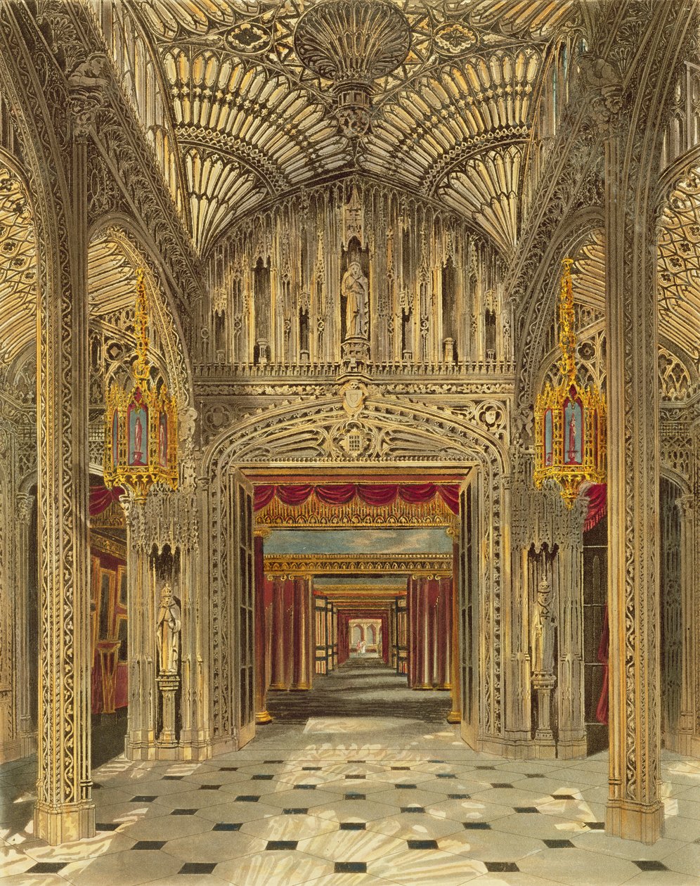 O conservatório em Carlton House de "Royal Residences" de Pyne gravado por Richard Reeve (n.1780), publicado em 1819 de Charles Wild
