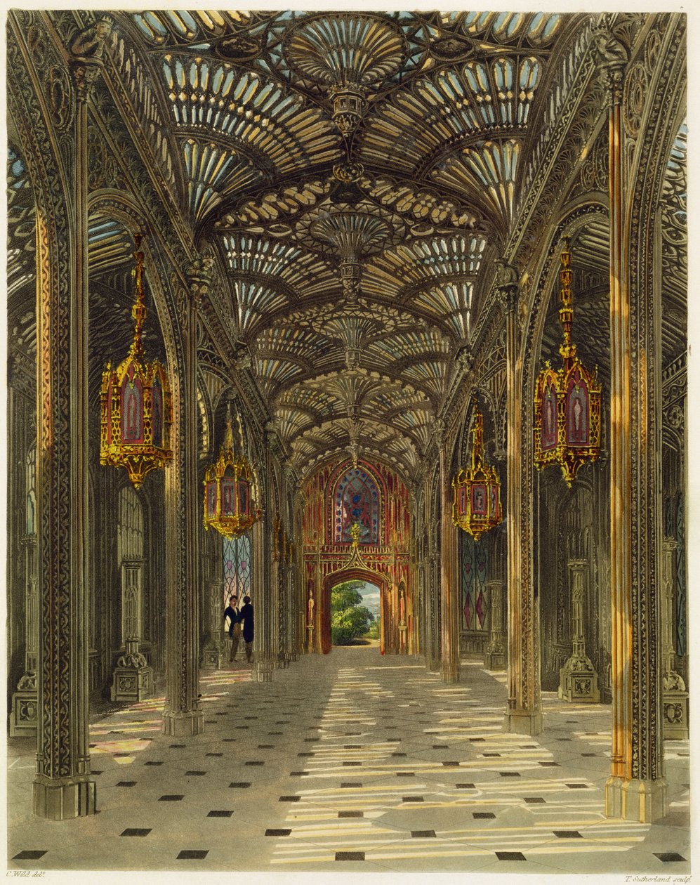 O Conservatório em Carlton House de "Royal Residences" de Pyne gravado por Thomas Sutherland (bc1785), publicado em 1819 de Charles Wild