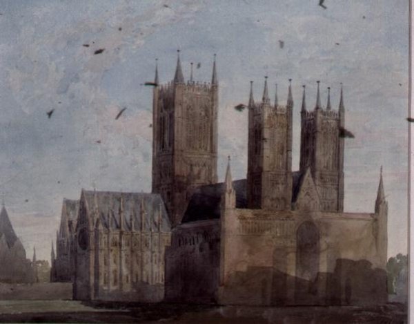 Vista, de, catedral lincoln de Charles Wild