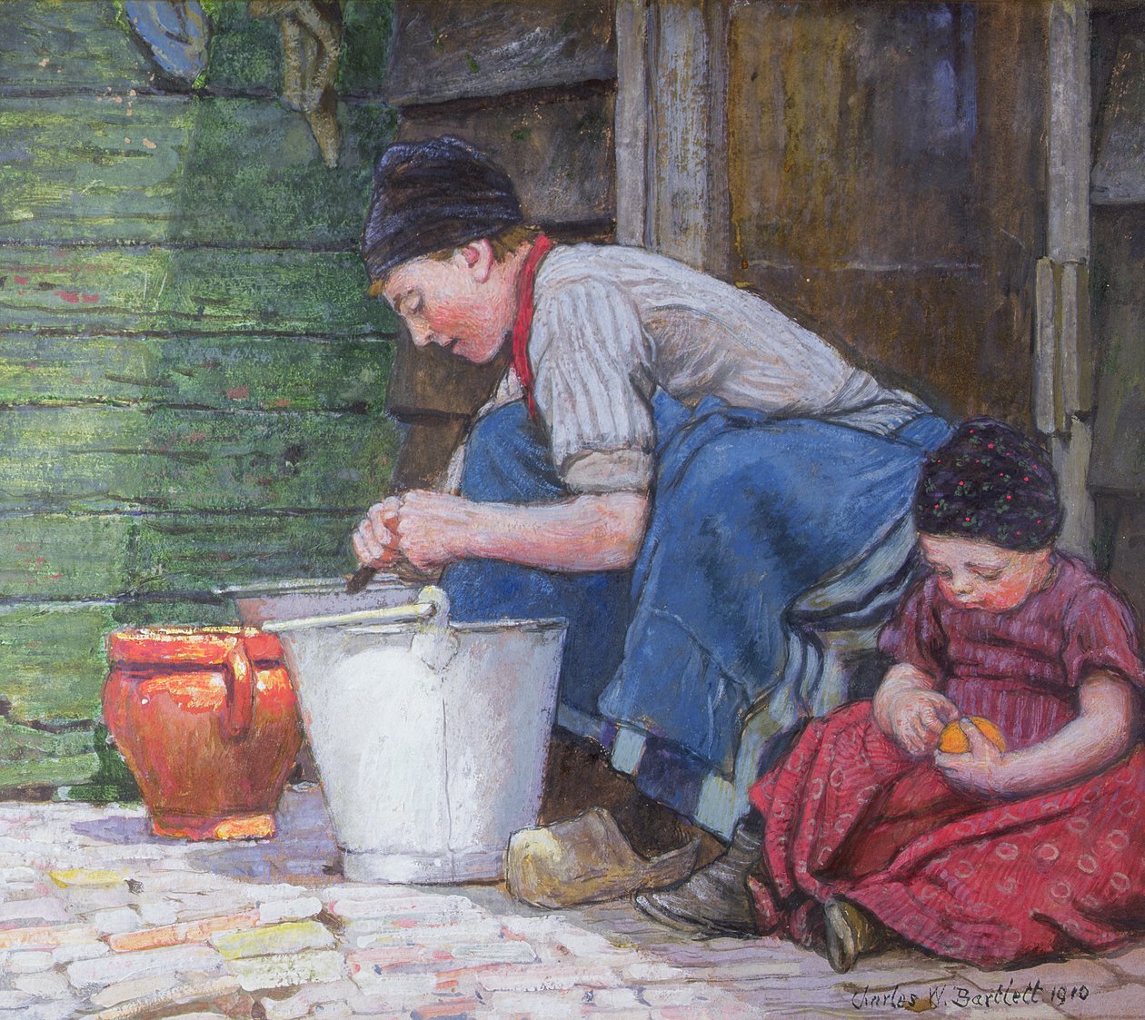 Um cantinho ensolarado na Holanda de Charles William Bartlett