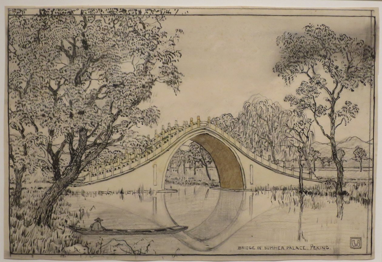 Ponte no Palácio de verão, Pequim" de Charles W. Bartlett, HMA 28113 de Charles William Bartlett