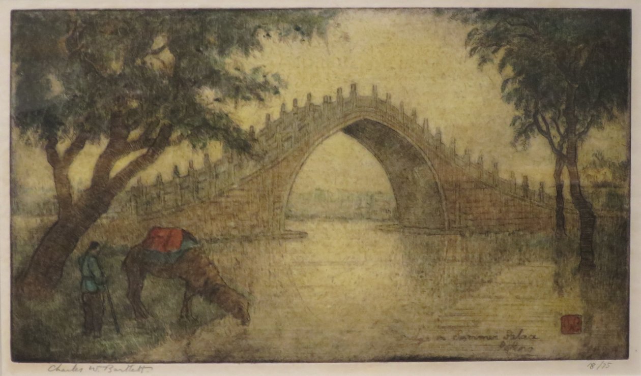 Ponte no Palácio de verão, Pequim" de Charles W. Bartlett, HMA 28531 de Charles William Bartlett