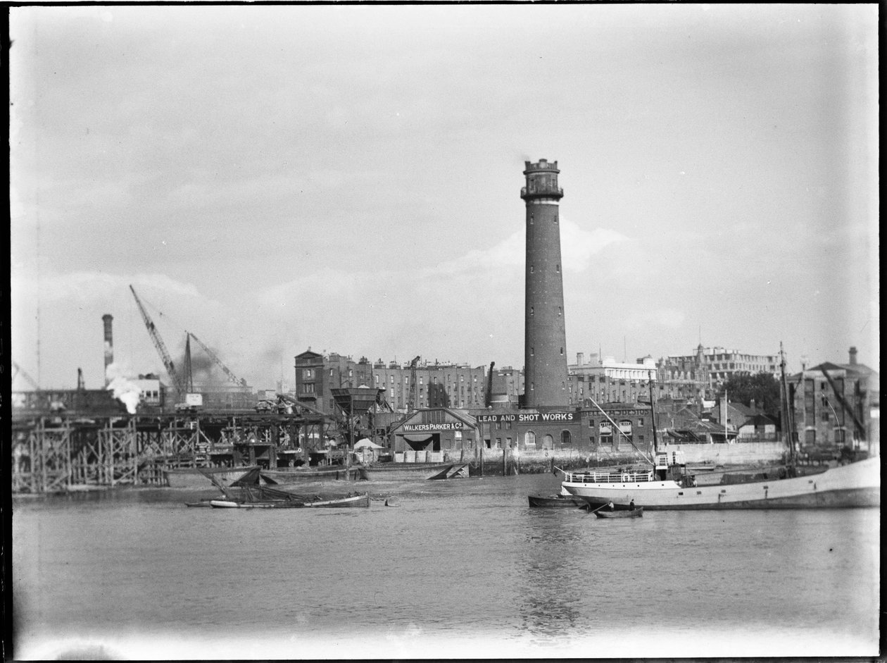 Shot Tower and Lead Works, Belvedere Road, Lambeth, Greater London Authority, 1936. de Charles William Prickett