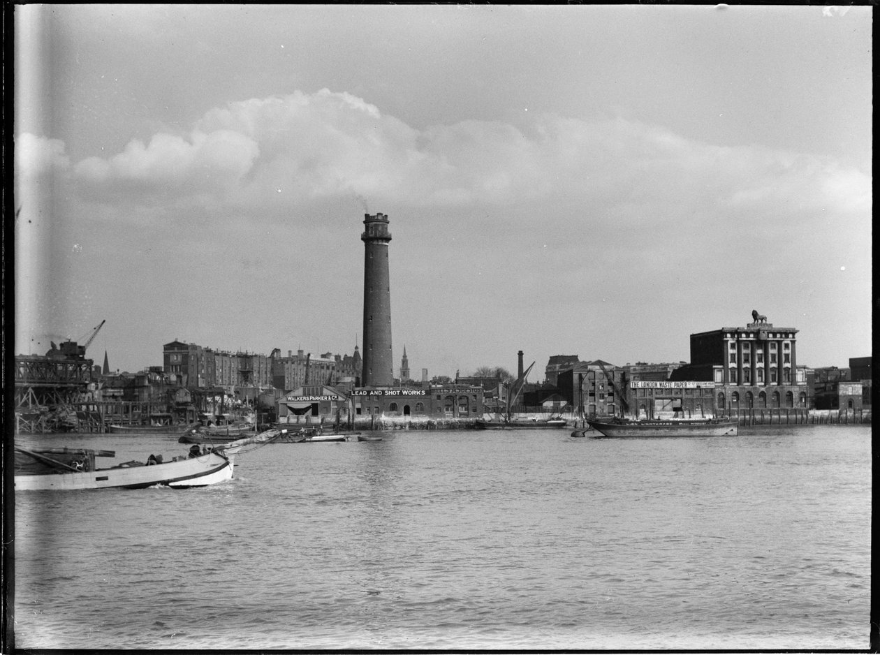 Shot Tower and Lead Works, Belvedere Road, Lambeth, Greater London Authority, 1936. de Charles William Prickett