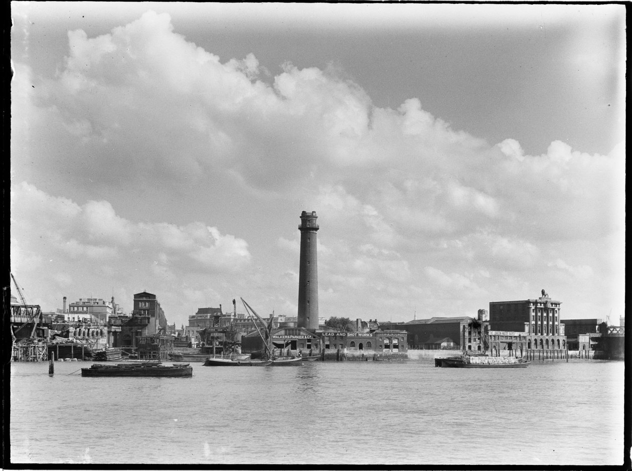 Shot Tower and Lead Works, Belvedere Road, Lambeth, Greater London Authority, 1936. de Charles William Prickett