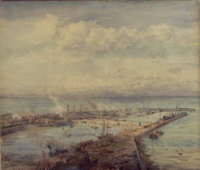 Porto de Troon, Cornualha de Charles William Wyllie