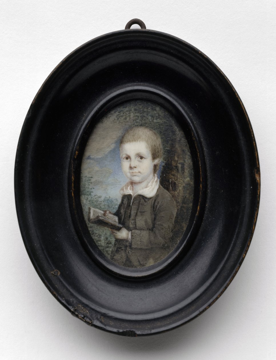 Retrato de um menino, c. 1768 (aquarela sobre marfim) de Charles Willson Peale