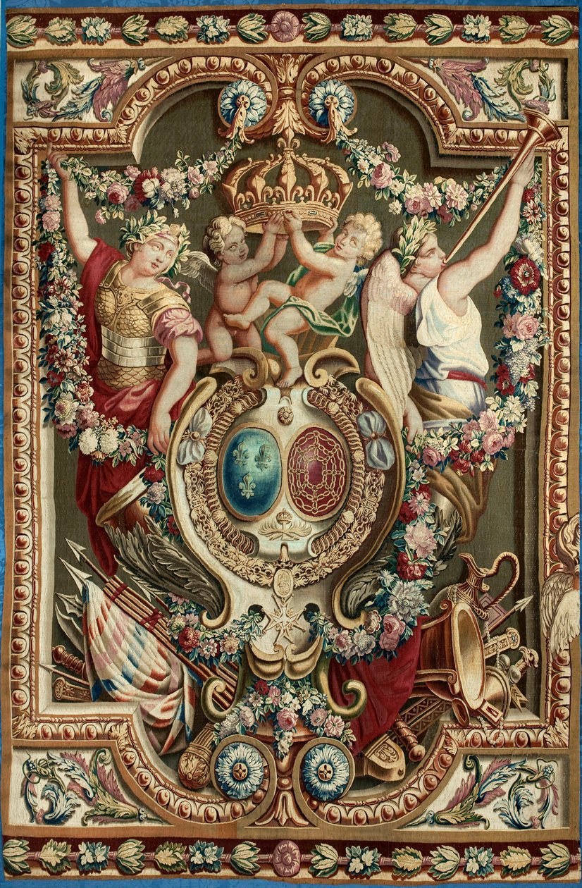 O Portiere dos Famosos, da Fábrica de Tapeçarias dos Gobelins, 1722-28 de Charles after Le Brun