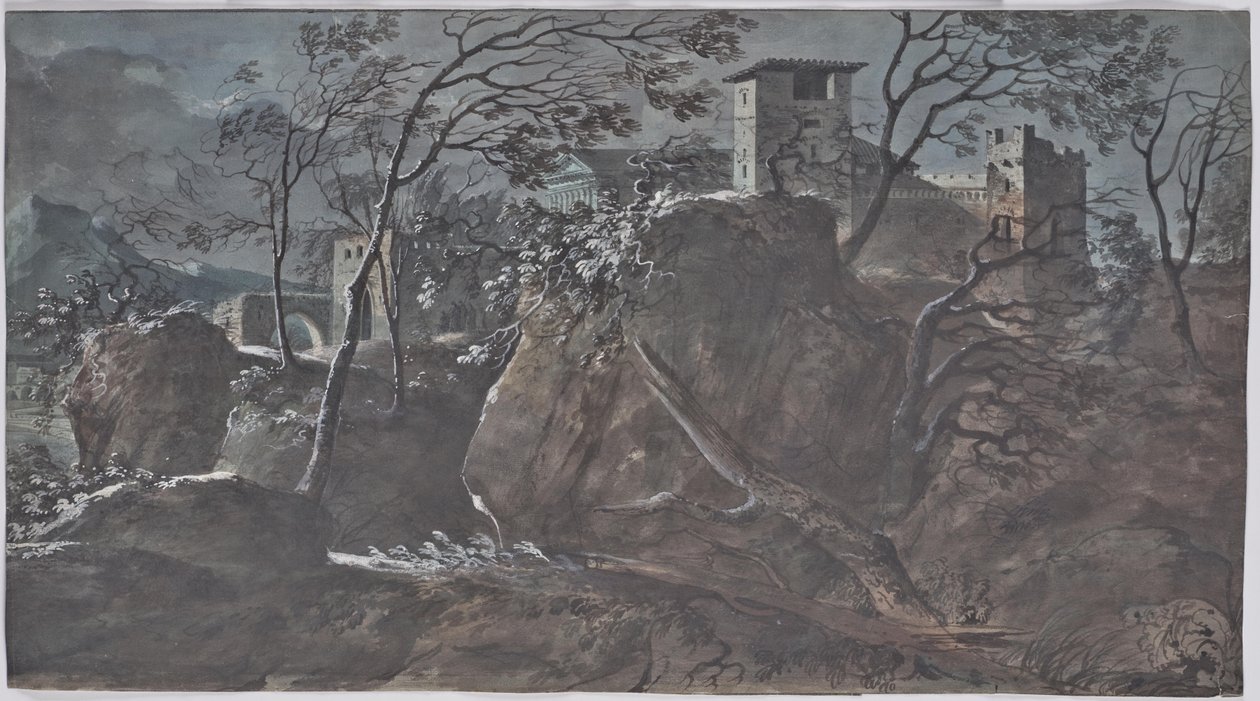 Paisagem fluvial antiga de Charles de Thomas