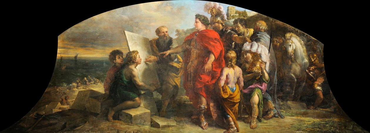 Augusto construindo o porto de Miseno, 16731675 de Charles de la Fosse