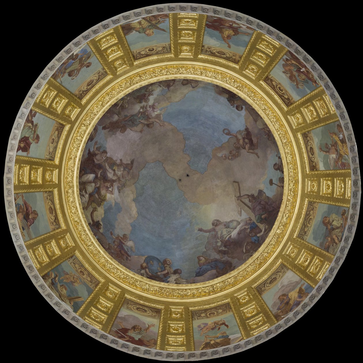 São Luís na Glória. 1702-1707 (Afresco) de Charles de la Fosse