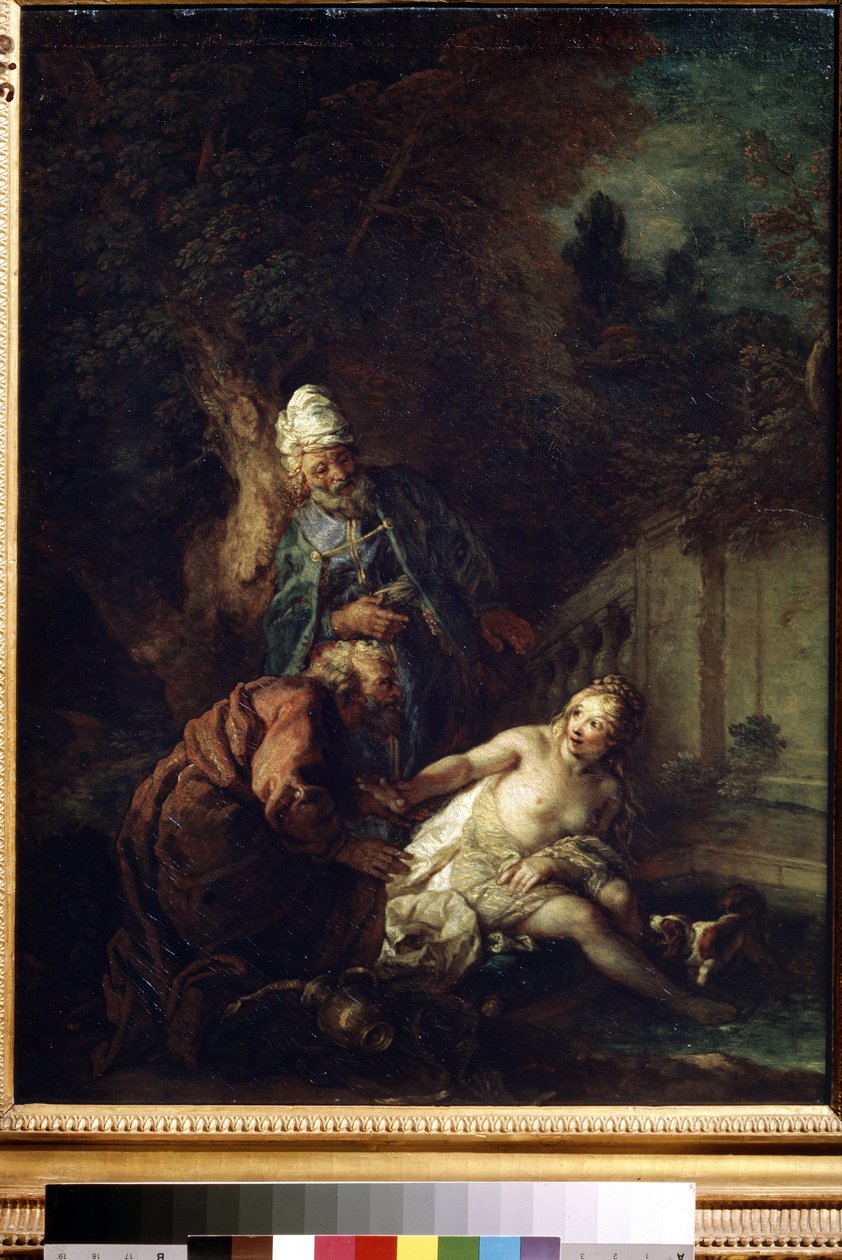 Susana e os Anciãos. Pintura de Charles de La Fosse (1636-1716), após 1700. Óleo sobre tela. arte barroca. Museu de Belas Artes, Pushkin, Moscou de Charles de la Fosse