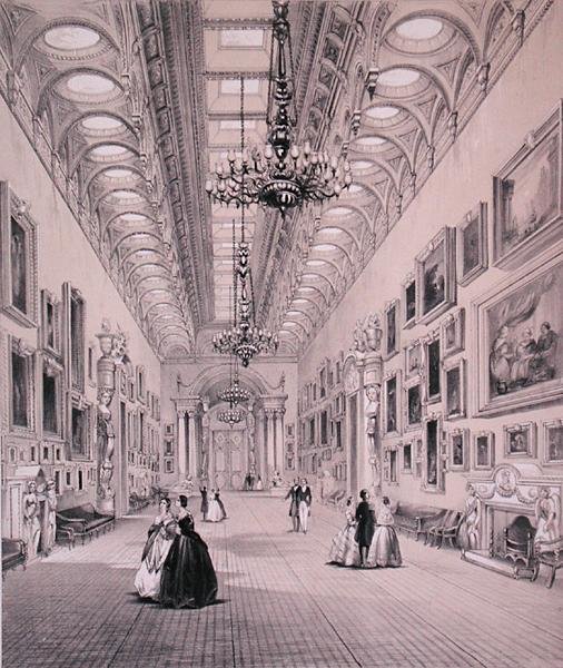 A Galeria de Imagens, Palácio Buckingham, gravado por C. Graf, c.1880 (litho) de Charlotte (after) Campbell