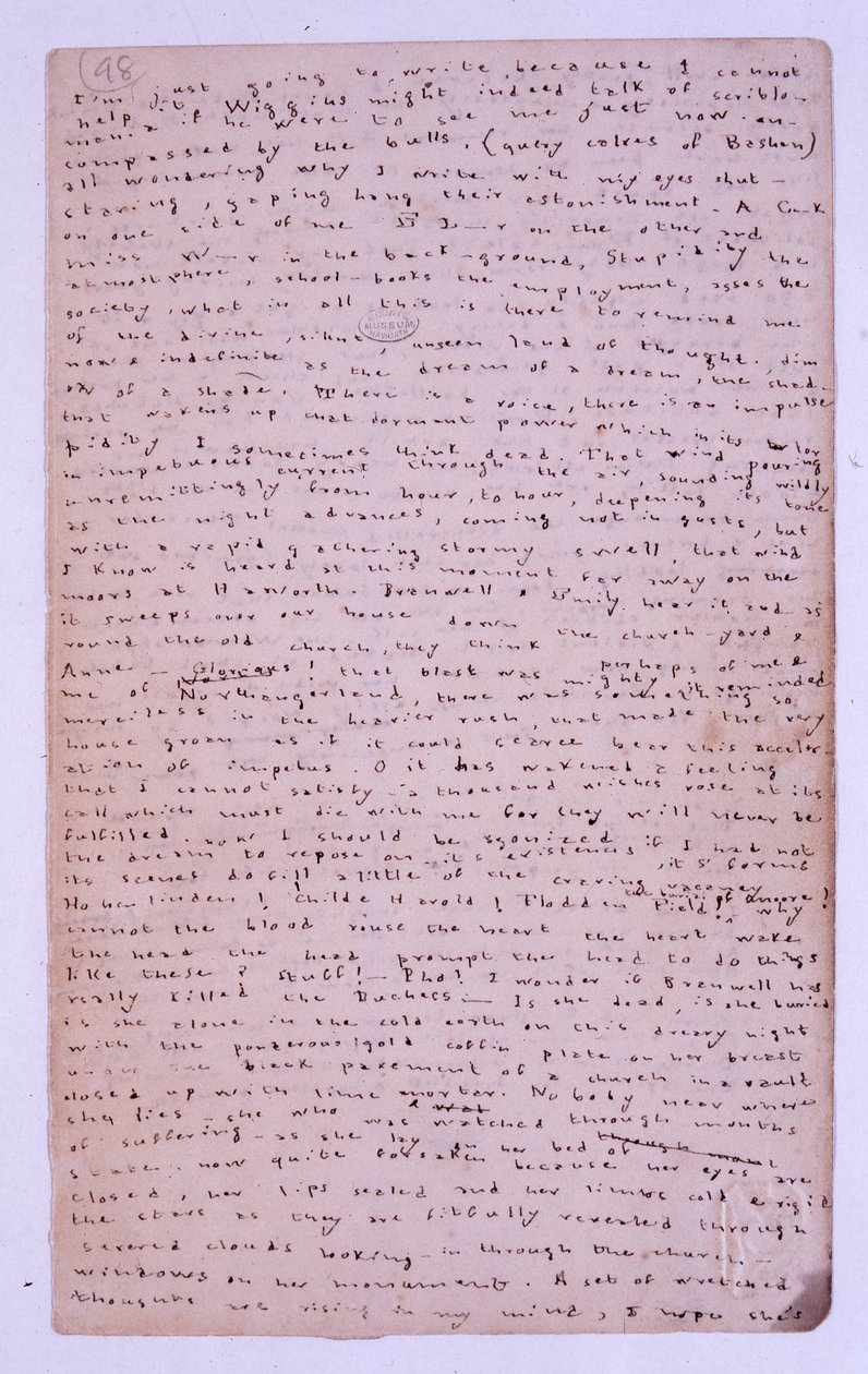Página do Roe Head Journal, 11 de agosto de 1886 de Charlotte Bronte