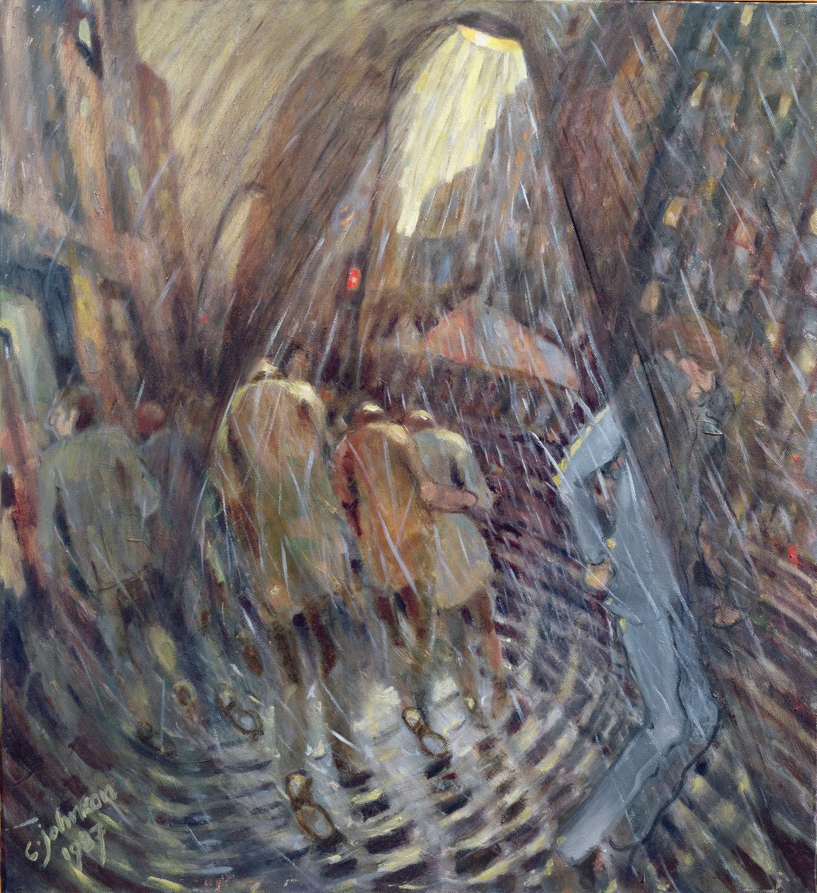 Granizo na Sexta Avenida, Nova York, 1987 de Charlotte Johnson Wahl