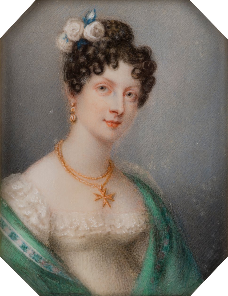Retrato de Georgina Viscondessa Newport, depois Condessa de Bradford, c.1819 (óleo sobre tela) de Charlotte Jones