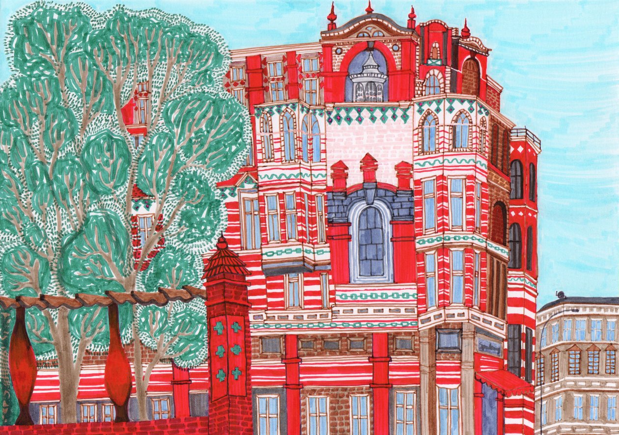 Badstraße in Wedding, 2017 (canetas) de Charlotte Orr