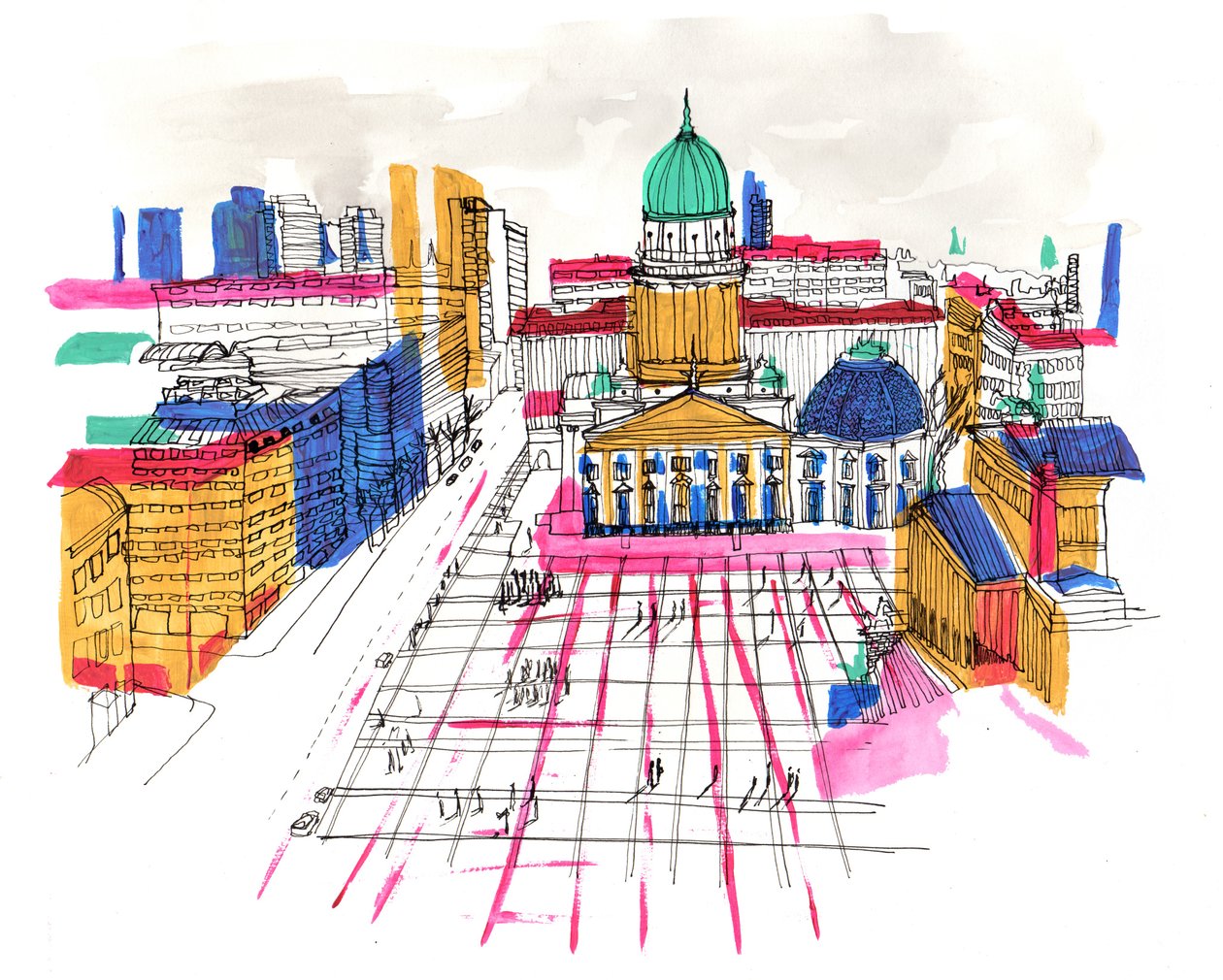 Berlim, 2015, acrílico e tinta de Charlotte Orr