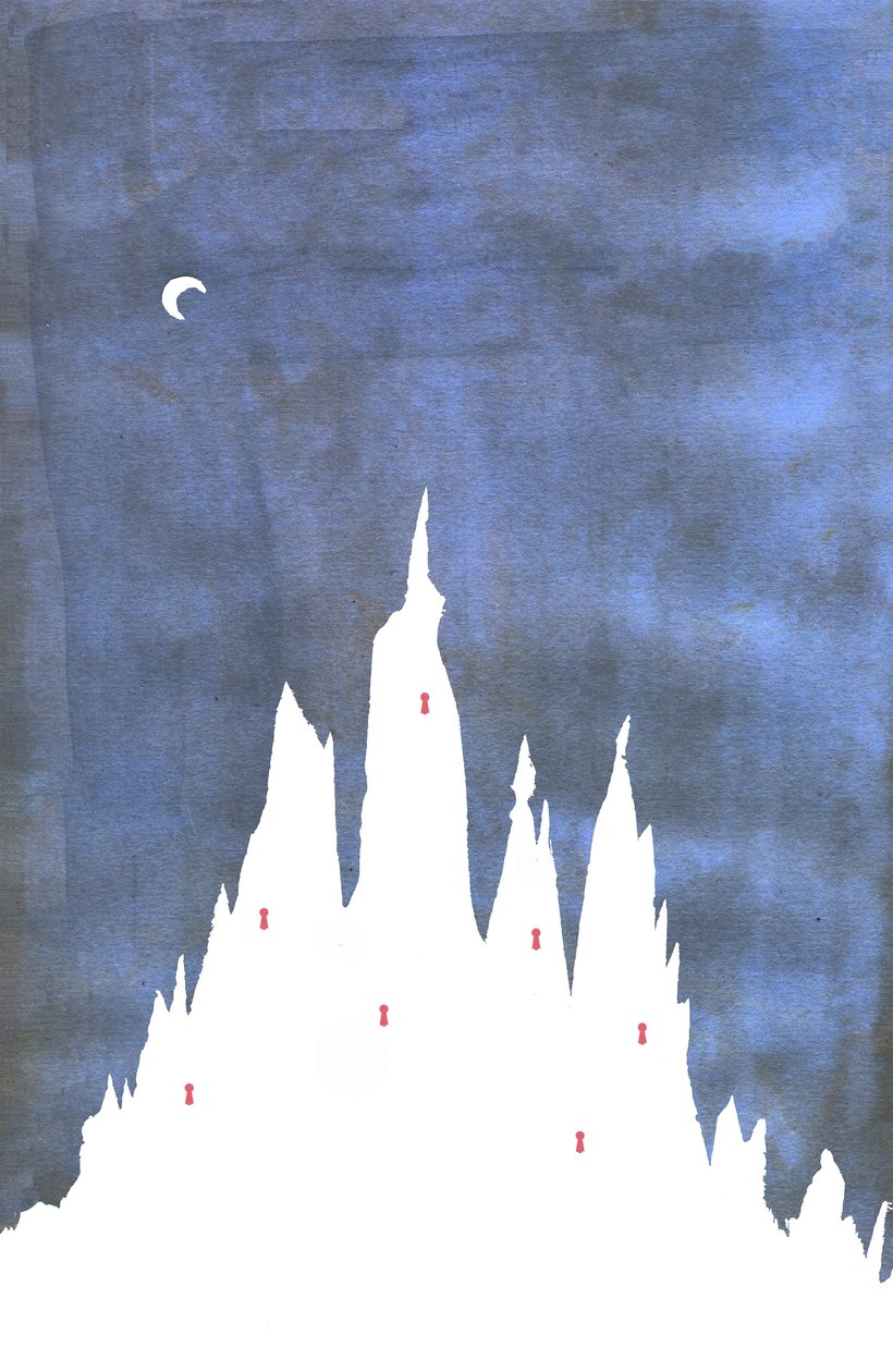 Castelo do Barba Azul, 2013 (tinta e digital) de Charlotte Orr