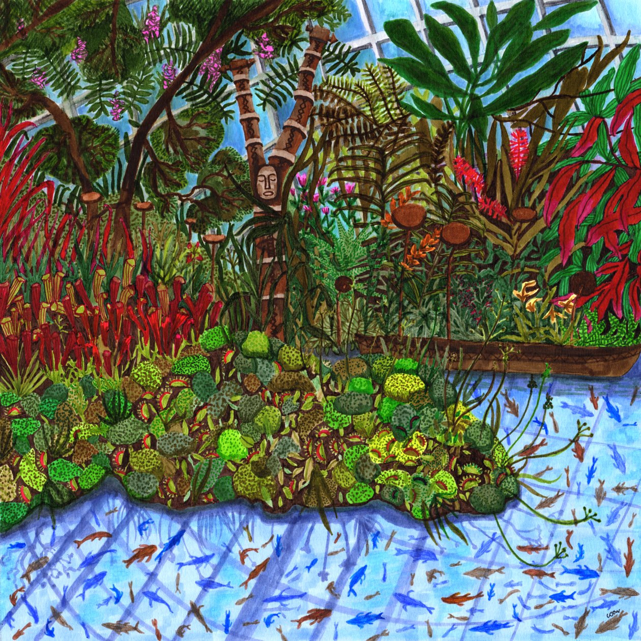 Gardens by the Bay, 2020 (canetas) de Charlotte Orr